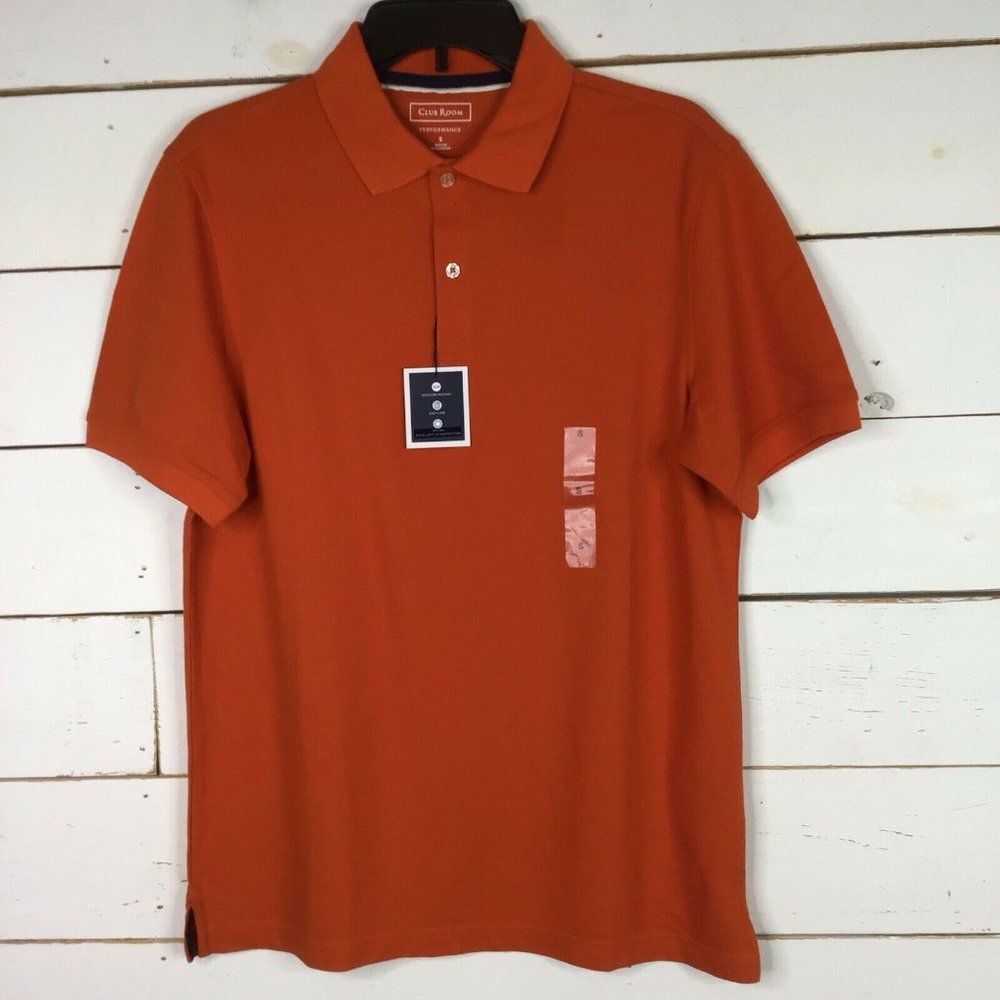 New Club Room Performance Polo Pumpkin Orange Men's XL